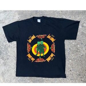 Vintage 2003 Fright Fest Halloween Zombies Shirt XL Black Gildan Cotton